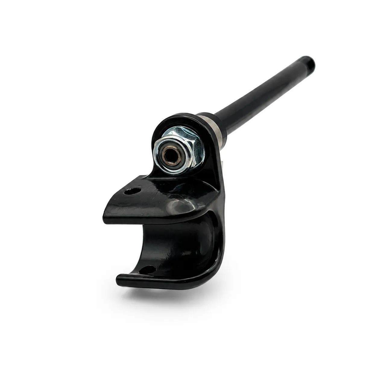 Thule-kompatibelt sykkelfeste montert på adapteraksel for sykkel med thru axle.