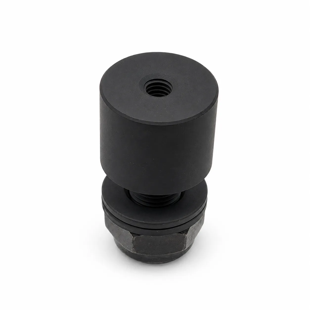 5 mm QR-adapter sett fra baksiden – gjenget innfesting for montering på sykkelens hurtigkobling.